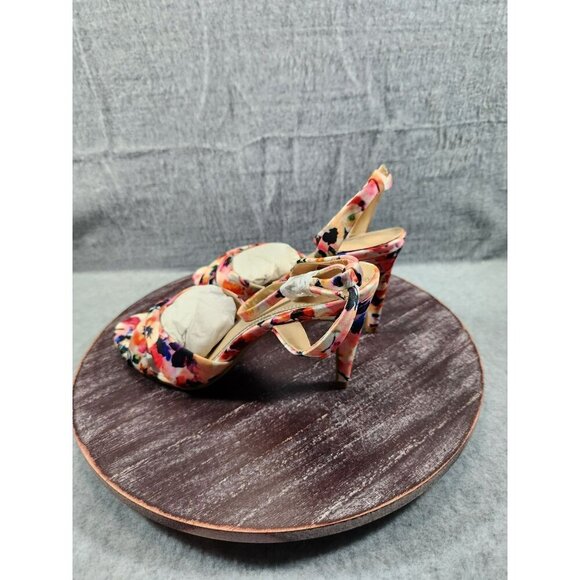 Rampage Ram-Winka Summer Floral Open-Toe High Heels With Ankle Strap W Size 7 Mu - Picture 5 of 11